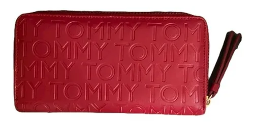 Billetera con monograma rojo