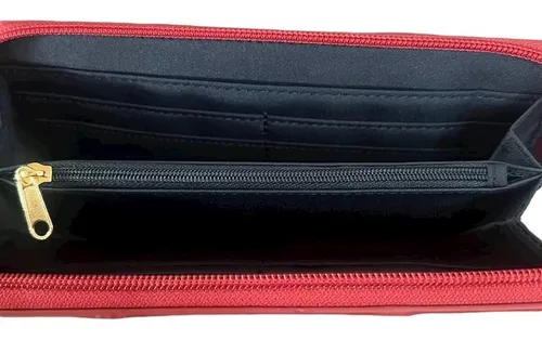 Billetera con monograma rojo